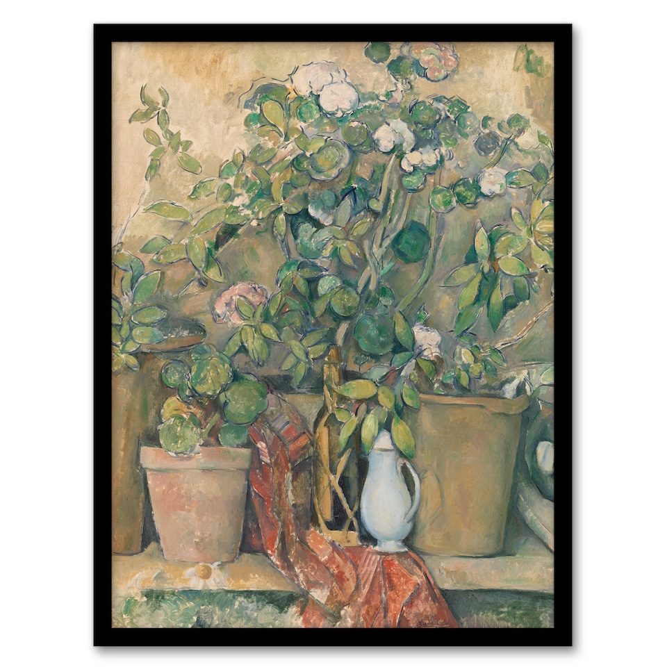 image 1 of Paul Cezanne Framed Wall Art Print Terracotta Pots and Flowers Home Décor