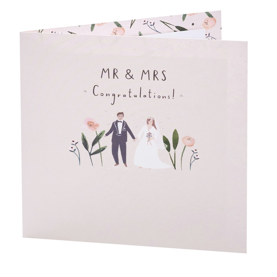 image 1 of Wedding Card - Mr And Mrs Illustration