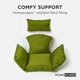 image 4 of Homescapes Luxury Waterproof Egg Chair Cushion With Headrest - Green