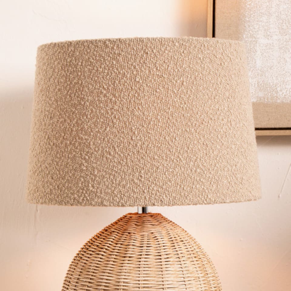 image 1 of Taupe Boucle Tapered Lampshade | Brown | Brown | 1