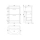 image 2 of Balterley Millwich Contemporary 2 Drawer Floor Standing Vanity Unit with Curved Basin, Anthracite Woodgrain, 600mm