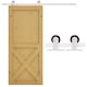 image 1 of HOMCOM 6FT Rustic Interior Sliding Barn Door Mounting Hardware Kit - White | White | White
