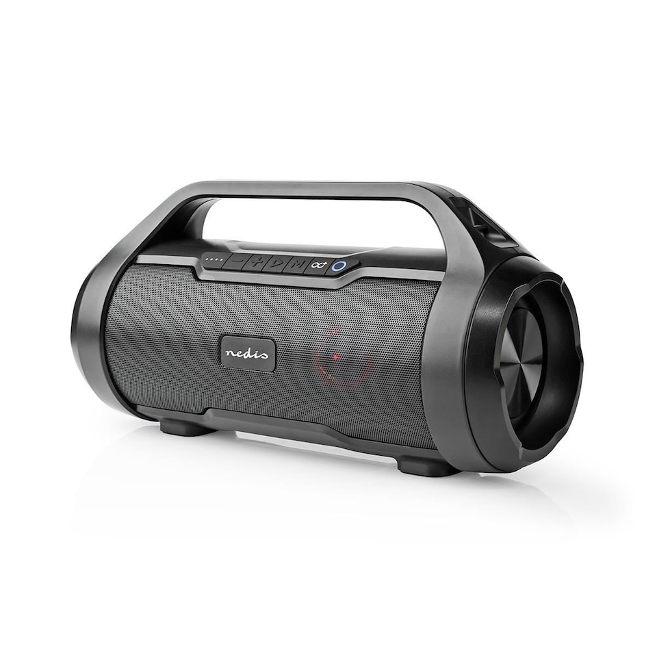 image 1 of Nedis Bluetooth Party Boombox Speaker, 120W Peak Power, 6H Playtime, IPX5 Waterproof, RGB LED Lights, Aux/MicroSD/USB Playback, Bluetooth 5.0, Handle - Black