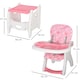image 7 of HOMCOM 2-in-1 Convertible Baby High Chair Booster Seat w/ Removable Tray Pink