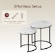 image 5 of Vida Designs Brooklyn Round Nest of Tables 2 Piece Set Nesting Sofa Bedside Side Table, Marble