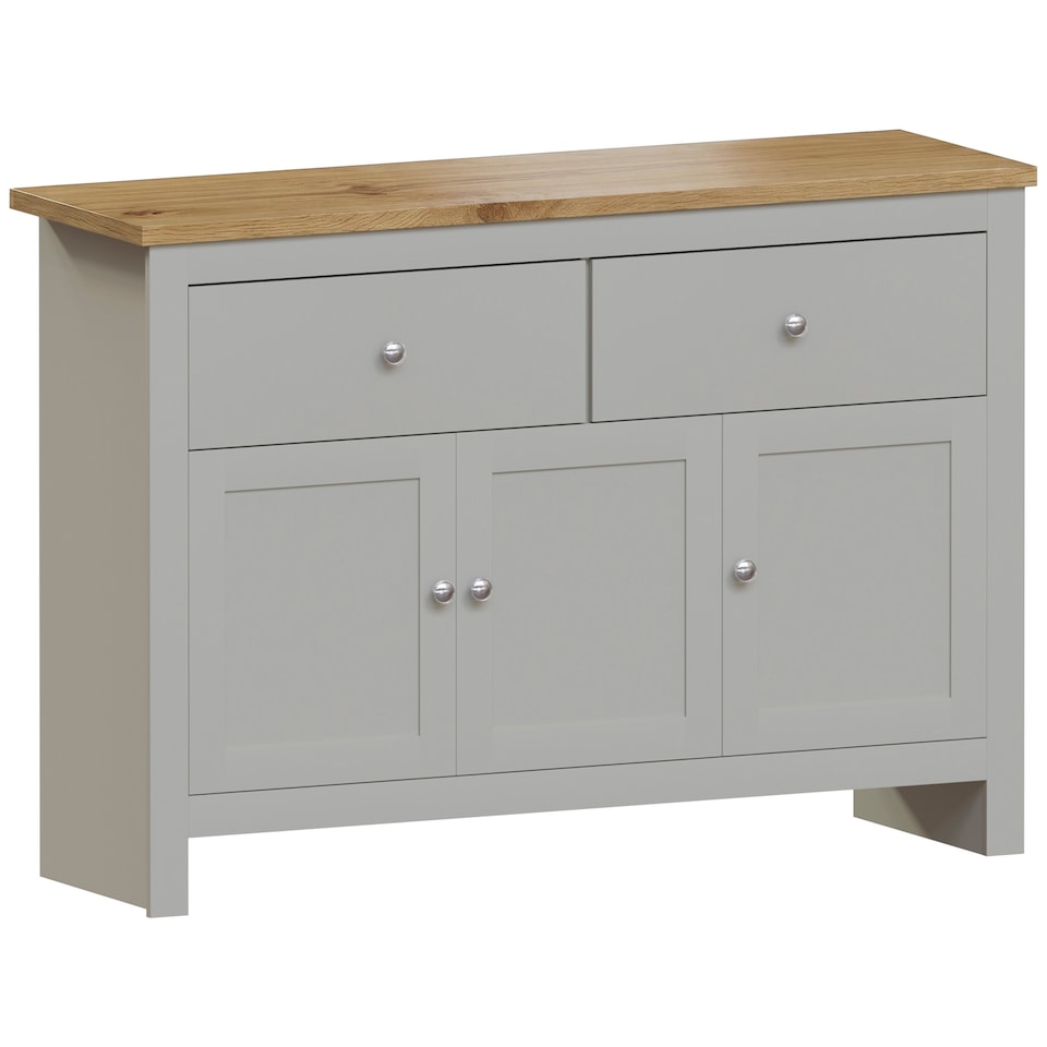 image 1 of Vida Designs Arlington 2 Drawer 3 Door Sideboard Shaker Buffet Cabinet Storage, Grey & Oak | Grey | Grey & Oak | 1