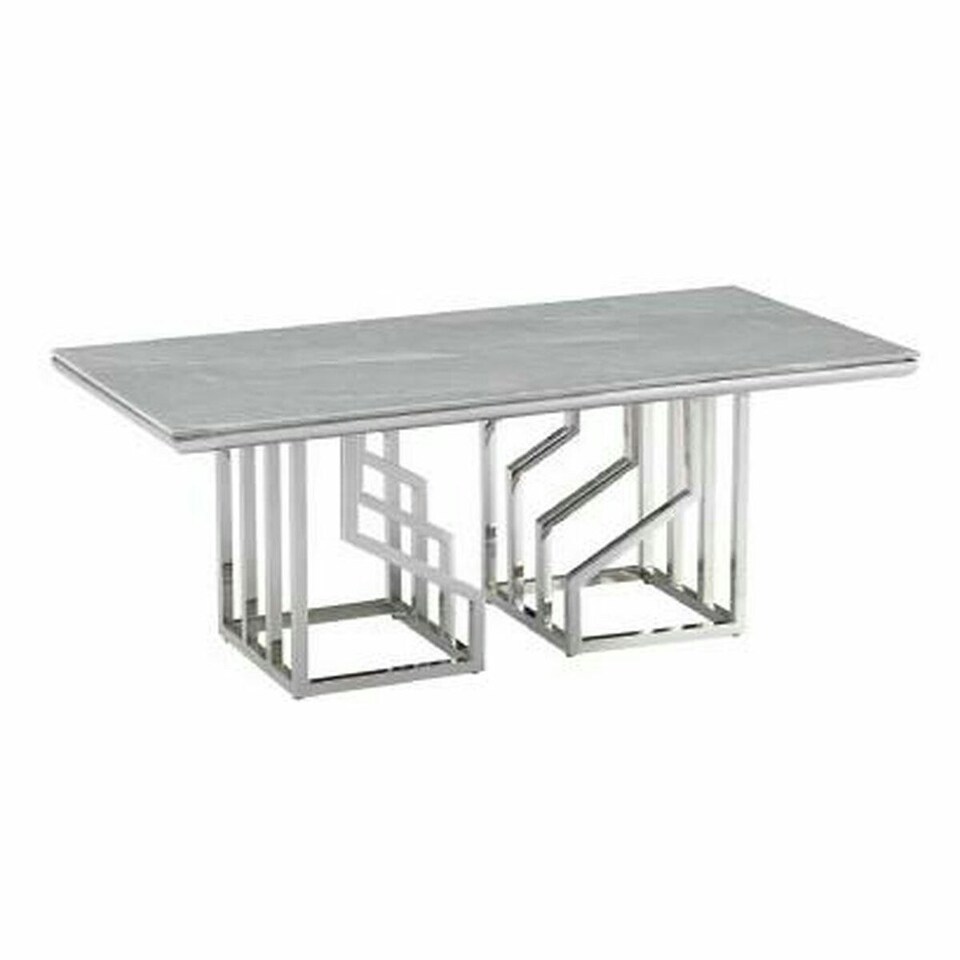 Centre Table DKD Home Decor White Silver Crystal Steel 120 x 60 x 40 cm N/A