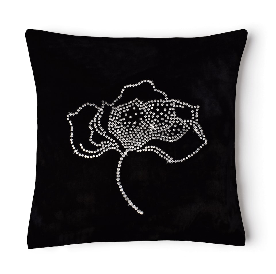 image 1 of Beautiful Velvet Rose Gem Stud Cushion