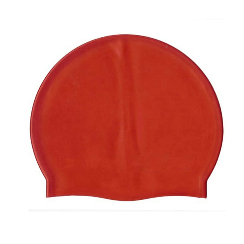 image 1 of SwimTech Unisex Adult Silicone Swim Cap - Red - One Size
