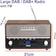 image 2 of Large Vintage Style DAB/DAB+ & FM Radio – Bluetooth – High Contrast Large Screen - AUX In – Clock & Dual Alarm – Real Wood Cabinet – 2x5W – Mains or Battery