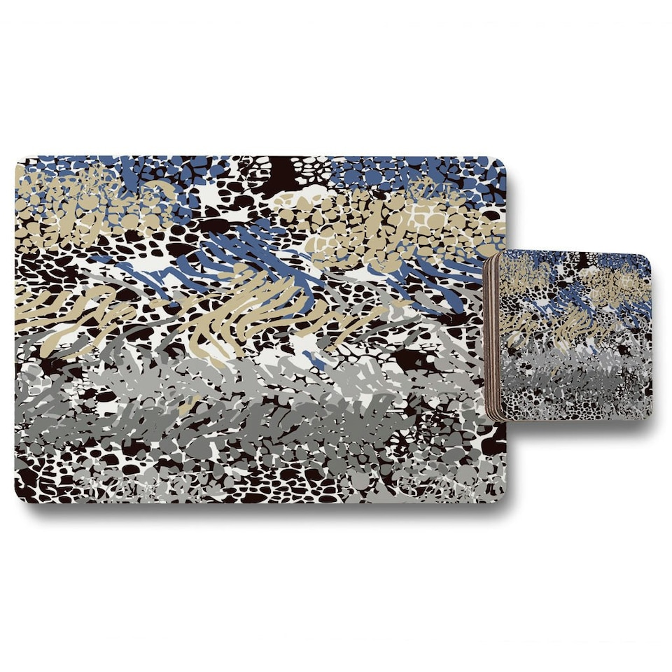 mixed animal print (Placemat & Coaster Set)