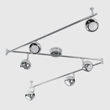 ValueLights Retro Spotlight Polished Silver Spotlight and GU10 Spotlight LED 5W Warm White 3000K Bulb Chrome