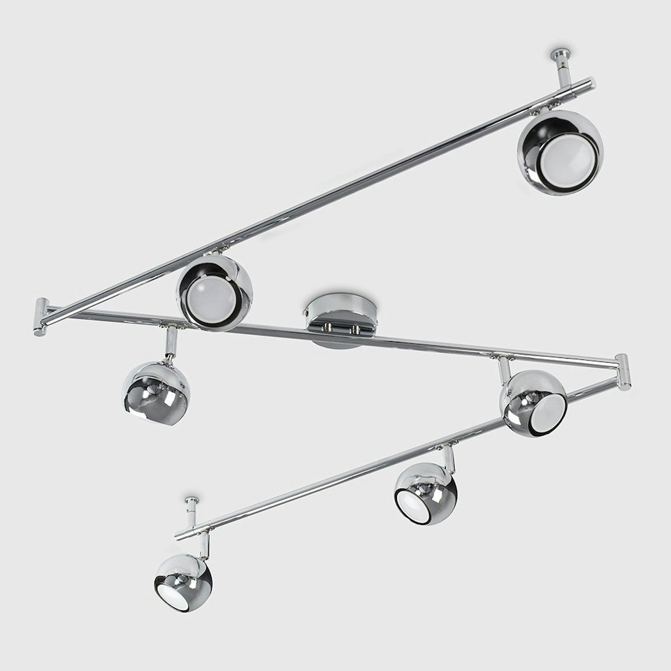 image 1 of ValueLights Retro Spotlight Polished Silver Spotlight and GU10 Spotlight LED 5W Warm White 3000K Bulb Chrome
