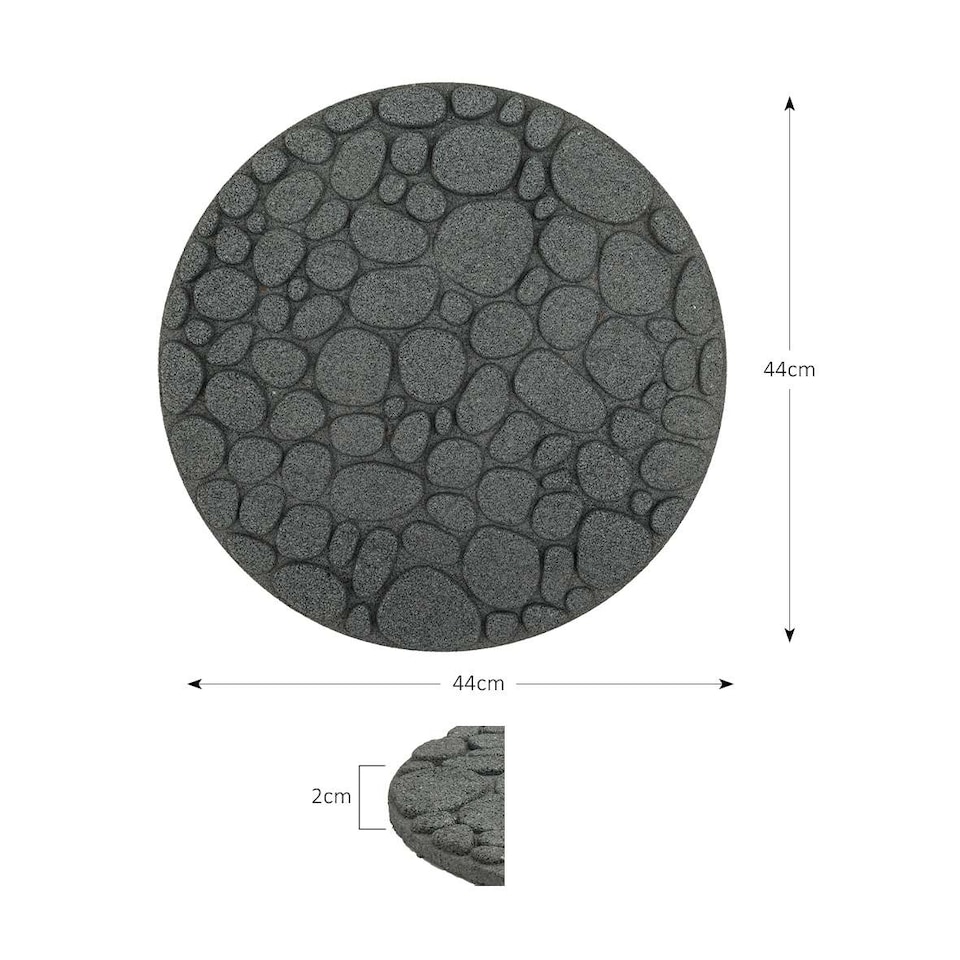 image 1 of Nicoman Round Grey River Rock Stepping Stone - Pack of 2 | Grey | Grey | 2