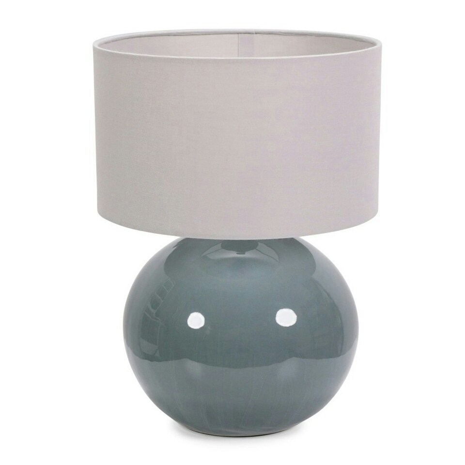 image 1 of ValueLights Bosco Eucalyptus Ceramic Table Lamp with Grey Drum Shade