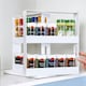 image 3 of Living and Home 2-Tier Rotating Jars Spice Rack Kitchen Storage Shelf - White | White