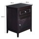 image 2 of COSTWAY 2-Tier Nightstand Modern Sofa Side Table Bedroom Brown