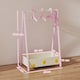 image 5 of AIYAPLAY Baby Clothing Rack, Kids Clothes Rail, Leaf Theme Toddler Dress Up Rail with Hangers, Storage Shelf for Ages 3-6 | Pink