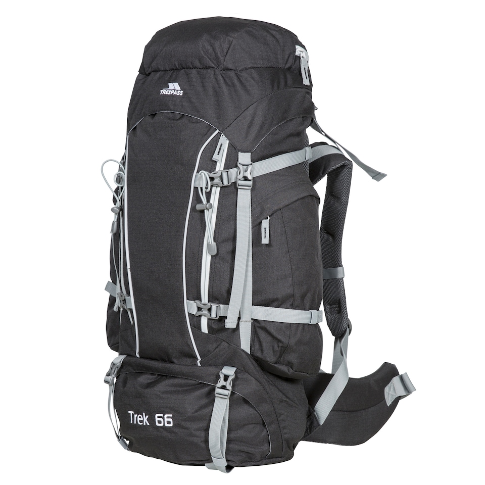image 1 of Trespass Trek 66 Backpack/Rucksack (66 Litres) | Grey | Ash | 1