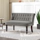image 2 of HOMCOM Velvet 2 Seater Sofa, Button Tufted Wingback Loveseat with Rubber Wood Legs for Living Room, Bedroom, Charcoal Grey | Grey | Two Seater