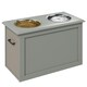 image 1 of PawHut Raised Pet Bowls w/ Storage, Two Stainless Bowls, Elevated Base - Grey