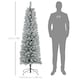 image 5 of HOMCOM 6ft Artificial Pencil Christmas Tree with 329 Snow Flocked Branches, Metal Base, Realistic mas Tree, White
