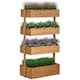 image 1 of Outsunny Raised Garden Bed Wooden Plant Stand Orange