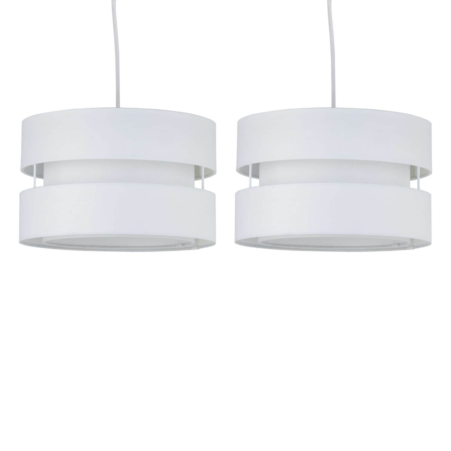 First Choice Lighting Set of 2 Benni - White 26cm Pendant Shades