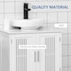 image 6 of kleankin Modern Under Sink Cabinet with 2 Doors, Bathroom Vanity Unit, Pedestal Under Sink Design, Storage Cupboard with Adjustable Shelves, White | White | White