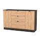 image 4 of Norway 2 Door 3 Drawer Sideboard in Gold Craft & Graphite (Ready Assembled) | Grey | Gold Craft & Graphite