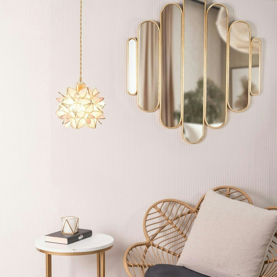 image 1 of ValueLights Reine Glass Plated Pink Globe Ceiling Pendant Shade