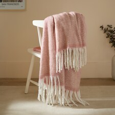 Furn Cozy Woven Tasselled Throw | Pink | Pink | 1