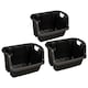 image 2 of Set Of 2 Black Heavy Duty Open Fronted Stacking Crates For Storage & Warehouse Order Picking Black