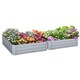 image 1 of Outsunny Set of 2 Raised Garden Bed Galvanised Planter Box Grey