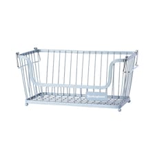 Buckingham Multi-Purpose Stackable Storage Organising Basket 30.5 x 16 x 15 cm Light Grey
