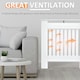 image 3 of HOMCOM Radiator Cover Wooden Cabinet Vertical Slatted Vent MDF White Home