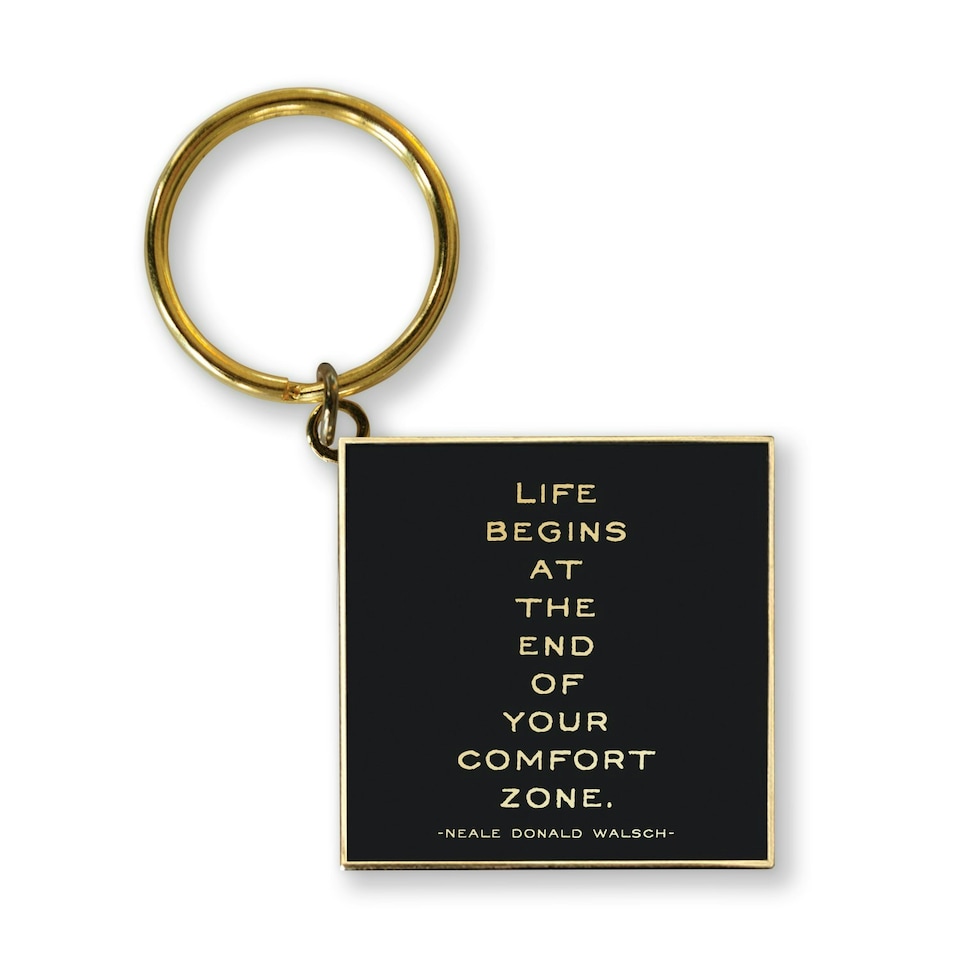 image 1 of Quotable Inspirational Quote Keychain Comfort Zone