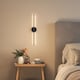 image 2 of Living and Home Hardwired Minimalistic Linear LED Wall Sconce with Warm Light, Black, 60cm | Black | 60cm | 1