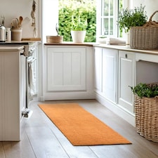 Synthetic Coir Kitchen and Hallway Runner Rug Brown | 60cm x 240cm