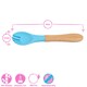 image 6 of Tiny Dining Bamboo Baby Weaning Fork with Silicone Tip - Pastel Pink