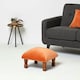 image 3 of Homescapes Mable Burnt Orange Velvet Square Footstool