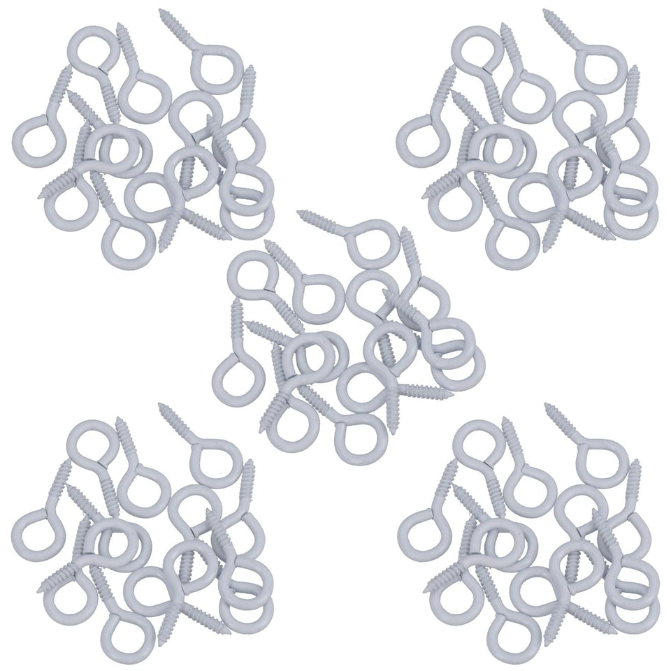 image 1 of Screw Eye Hooks Fasteners Picture Curtain Hanger 8mm Hook 30mm Length 70pc
