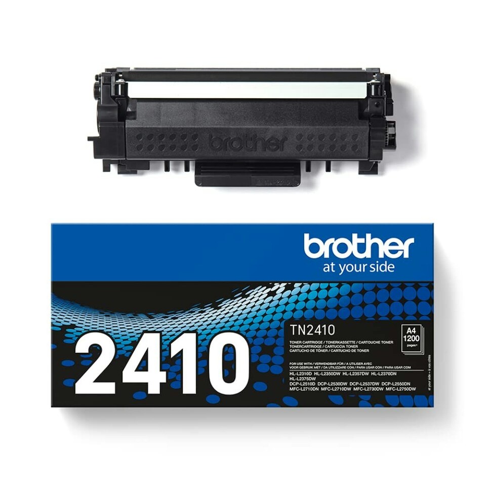 image 1 of Brother TN-2410 Toner Cartridge, Black, Single Pack, Standard Yield, Includes 1 x Toner Cartridge, Brother Genuine Supplies