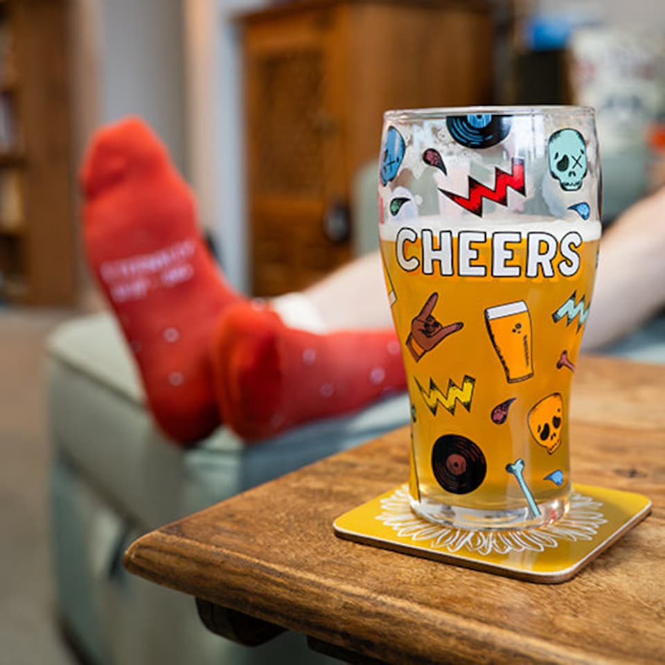 image 1 of Craft Beer Socks & Glass Set
