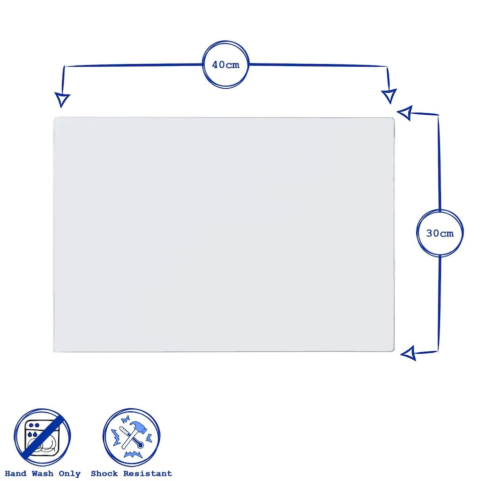 image 1 of Harbour Housewares Glass Kitchen Chopping Board - 40 x 30cm - Clear | Clear | Clear