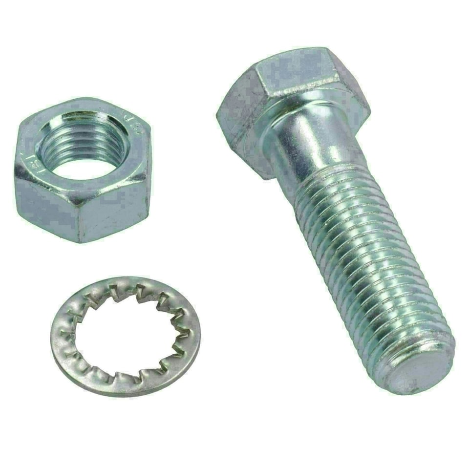 image 1 of M16 (16mm) x 45mm High Tensile Tow Bar Ball Fixing Bolts Washers + Nuts 10 Pack