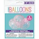 image 2 of Pack of 5 16" Clear Latex Balloons with Pink Heart Confetti