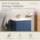 image 2 of Balterley Fluted Front Floor Standing 2 Soft Close Door Bathroom Vanity Unit with 1 Tap Hole Basin, Handles | Blue | Satin Blue