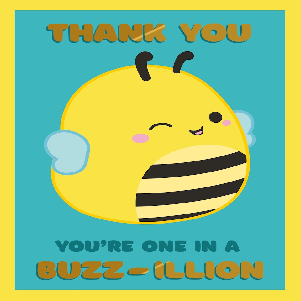 image 1 of Squishmallows Thank You Card