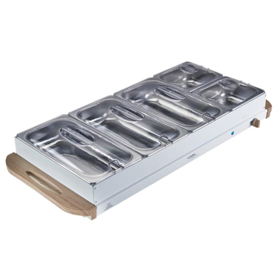 image 1 of Cooks Professional 5-Section Buffet Warmer 9.6L with Hotplate Function | White | 5-Section